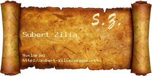 Subert Zilia névjegykártya